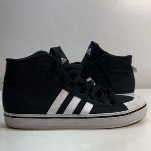 Adidas Black and White Canvas Sneakers